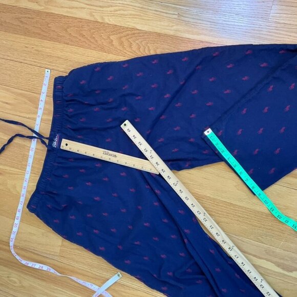 Polo Ralph Lauren Pants Flannel Navy Blue Red Logo (XL) - Picture 6 of 8